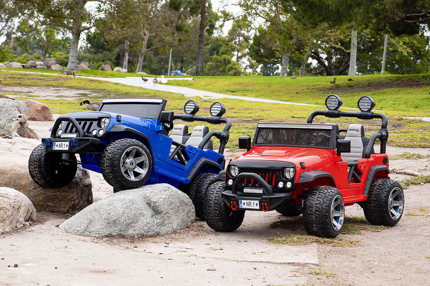 Trail Explorer 24V Kids Ride-On Car Truck with R/C Parental Remote | Cherry Red