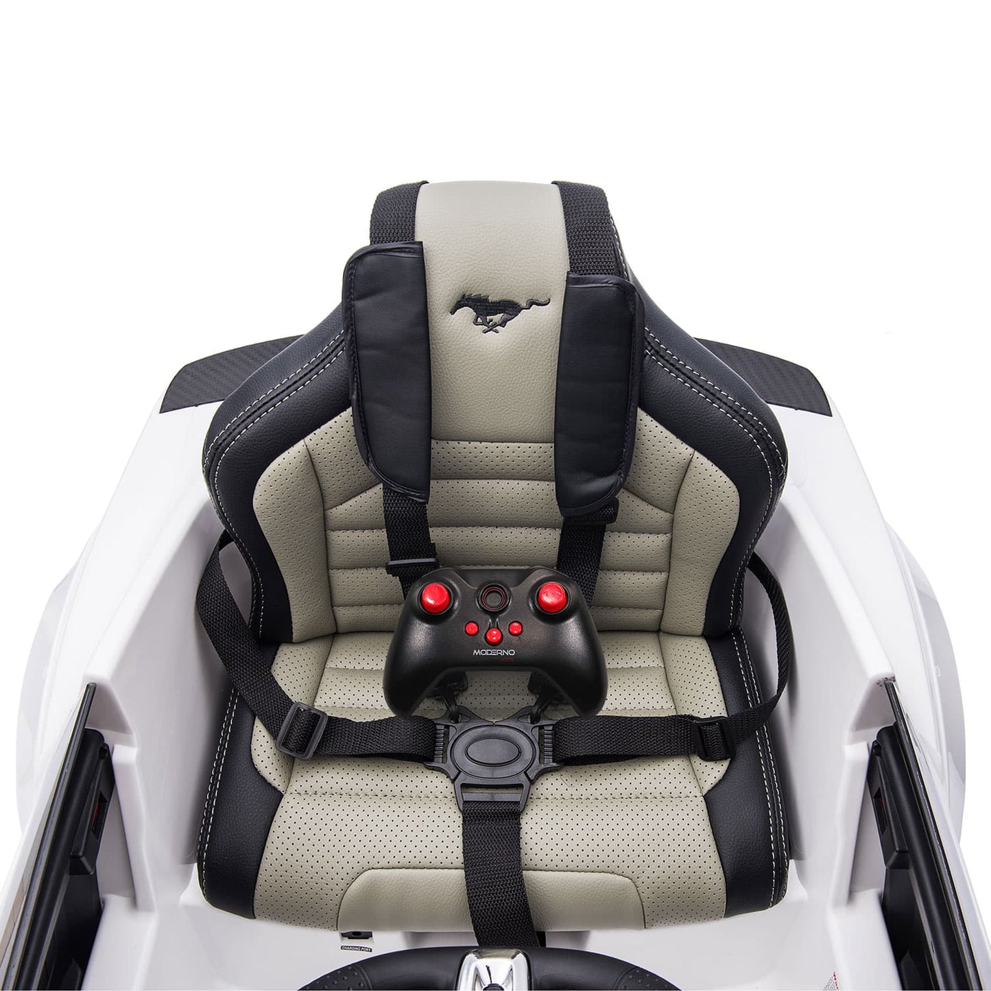 Ford Mustang GT Custom Edition 24V Kids Ride-On Car with R/C Parental Remote | White