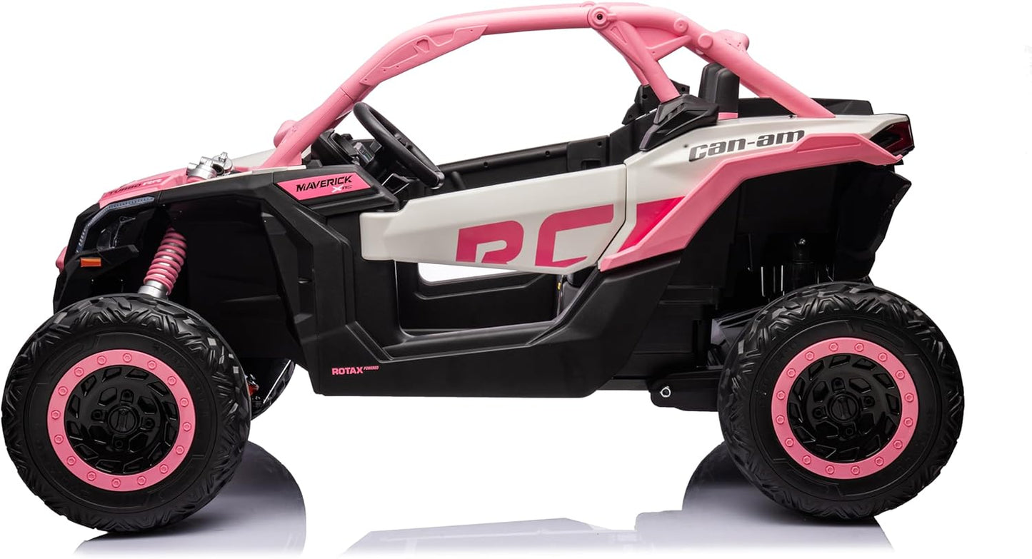Can-Am Maverick XL Custom Edition 24V Kids Ride-On UTV Buggy Car | Rose Pink