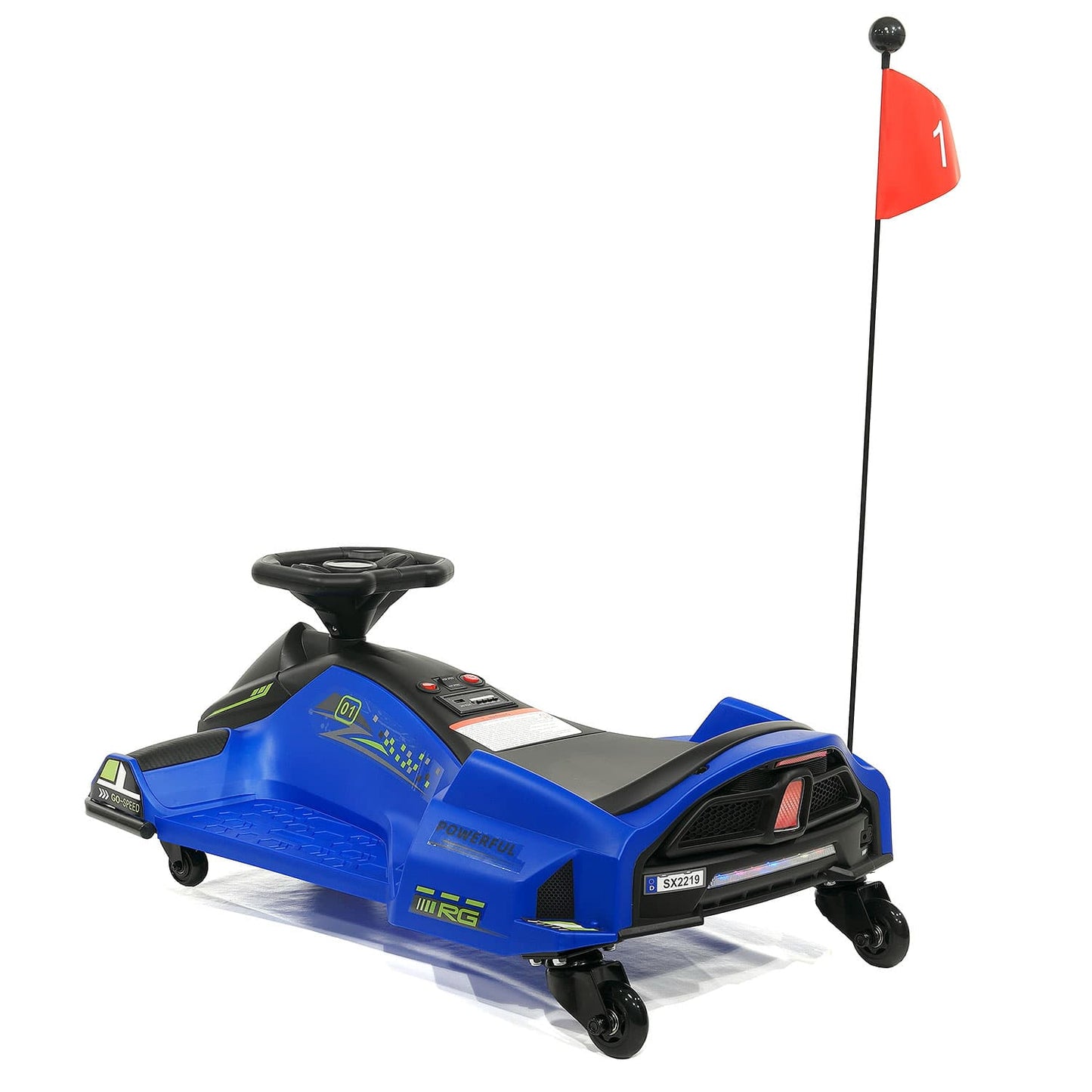 360° Drift Glider 24V Kids Ride-On Go-Kart | Blue