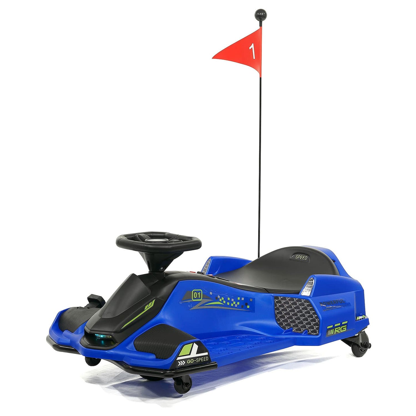 360° Drift Glider 24V Kids Ride-On Go-Kart | Blue