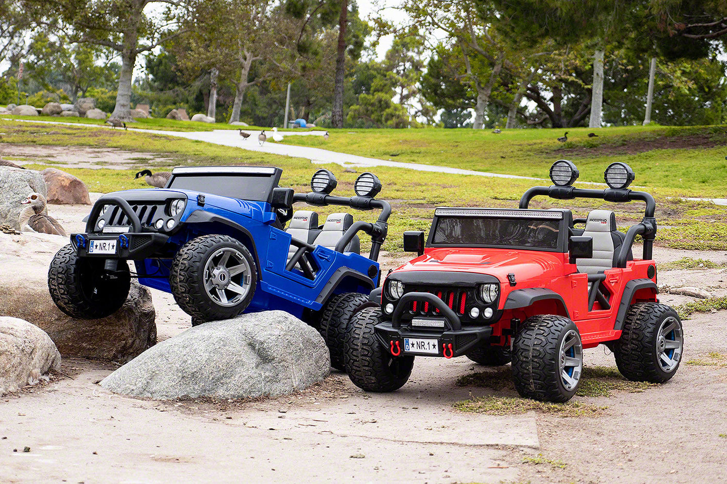 Trail Explorer 24V Kids Ride-On Car Truck with R/C Parental Remote | Blue