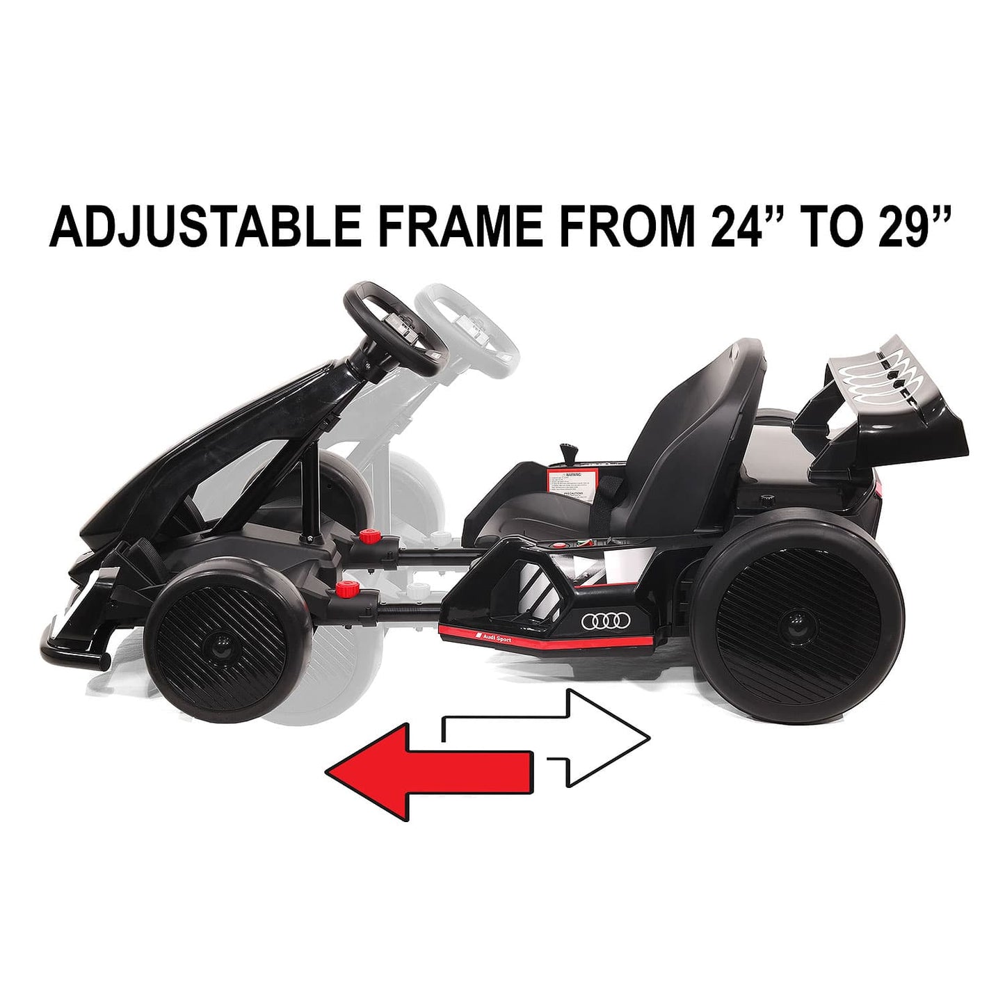 Audi Sport 24V Big Kids Drifting Ride-On Go Kart | White
