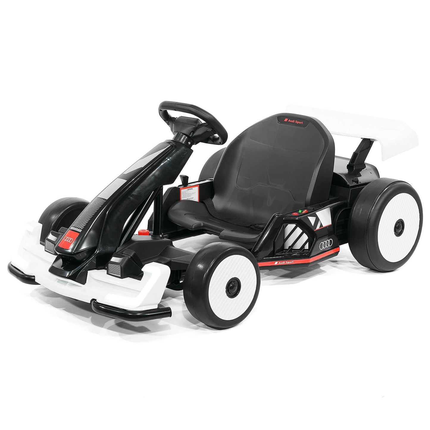 Audi Sport 24V Big Kids Drifting Ride-On Go Kart | White