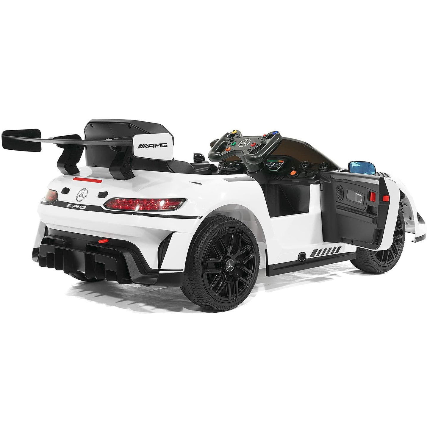 Mercedes AMG GT3 EVO 12V Kids Ride-On Car with R/C Parental Remote | White