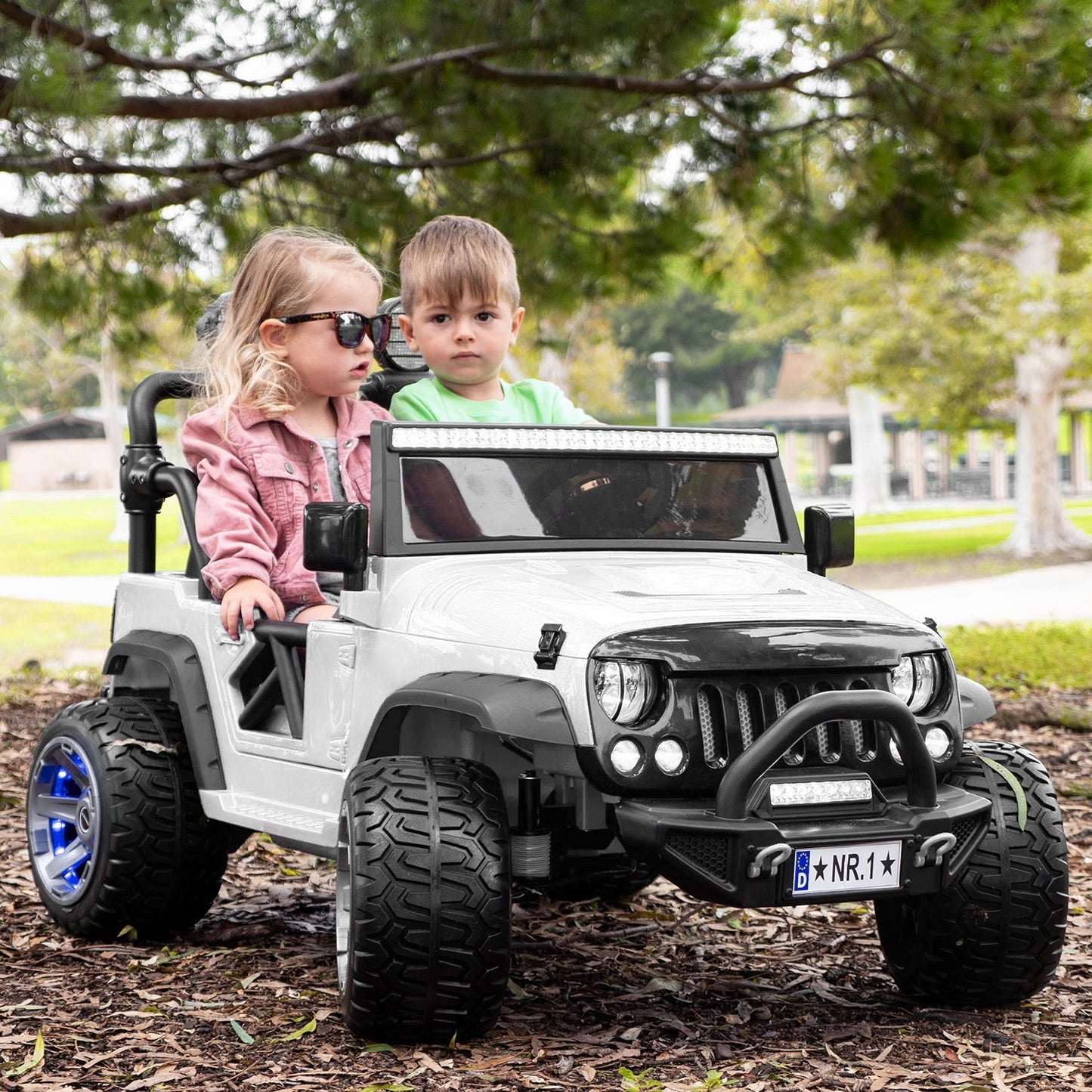 Trail Explorer 24V Kids Ride-On Car Truck with R/C Parental Remote | White