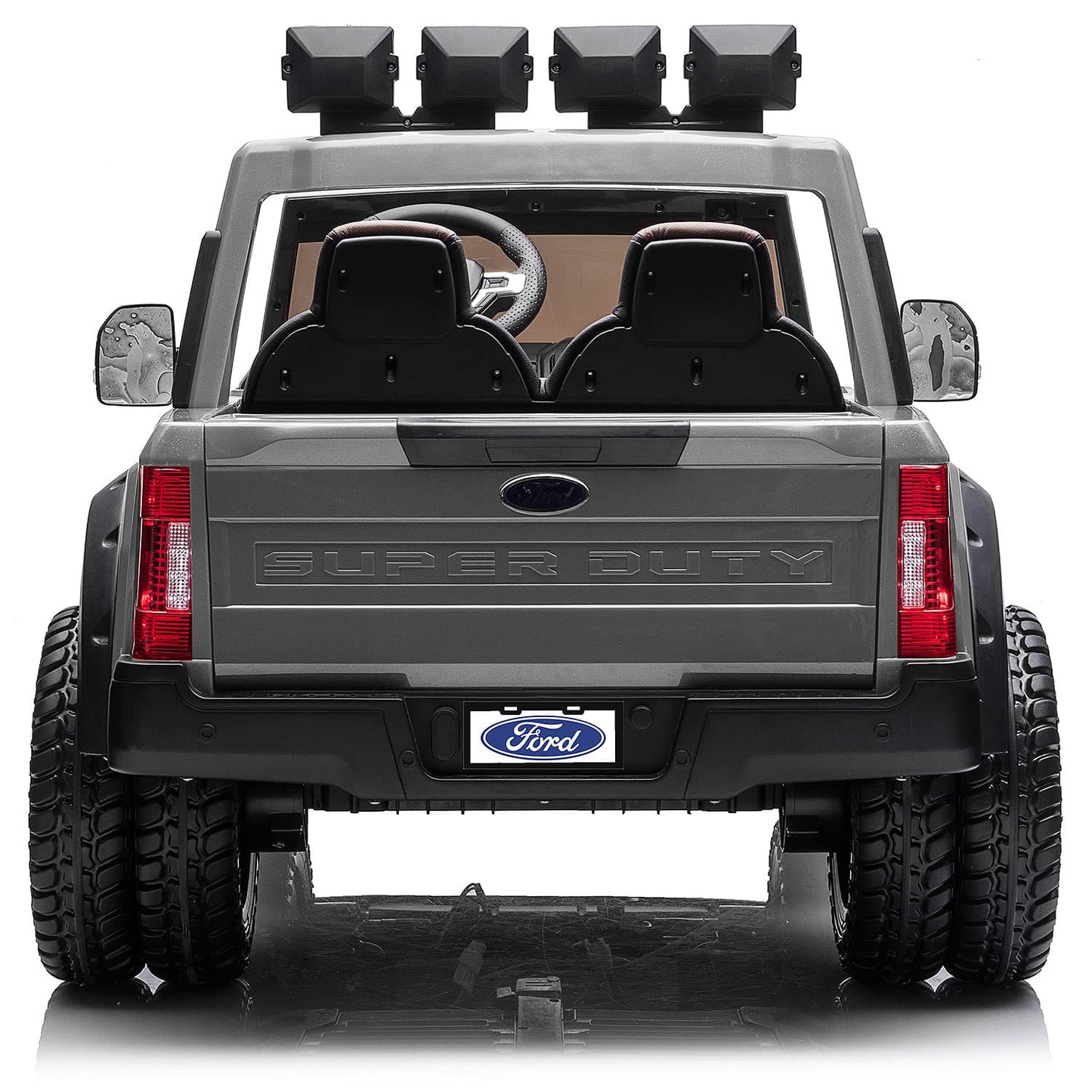 Ford F450 Custom Edition 24V Kids Ride-On Car Truck with R/C Parental Remote | Gray