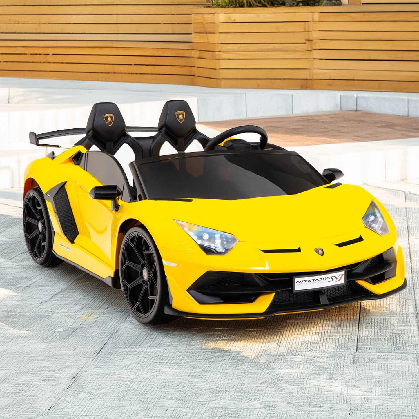 Lamborghini Aventador SVJ Drift Edition 24V Kids Ride-On Car with R/C Parental Remote | Yellow