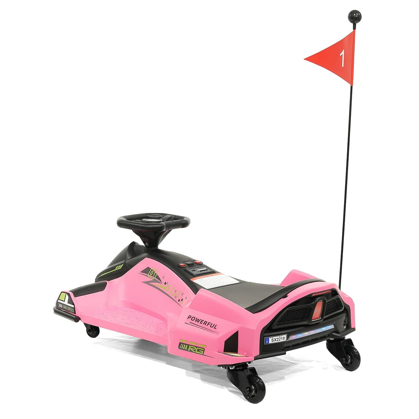 360° Drift Glider 24V Kids Ride-On Go-Kart | Pink