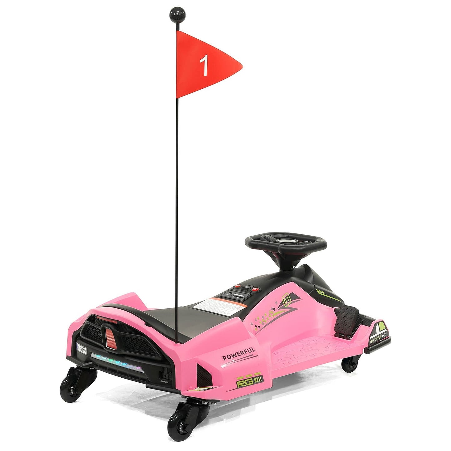 360° Drift Glider 24V Kids Ride-On Go-Kart | Pink