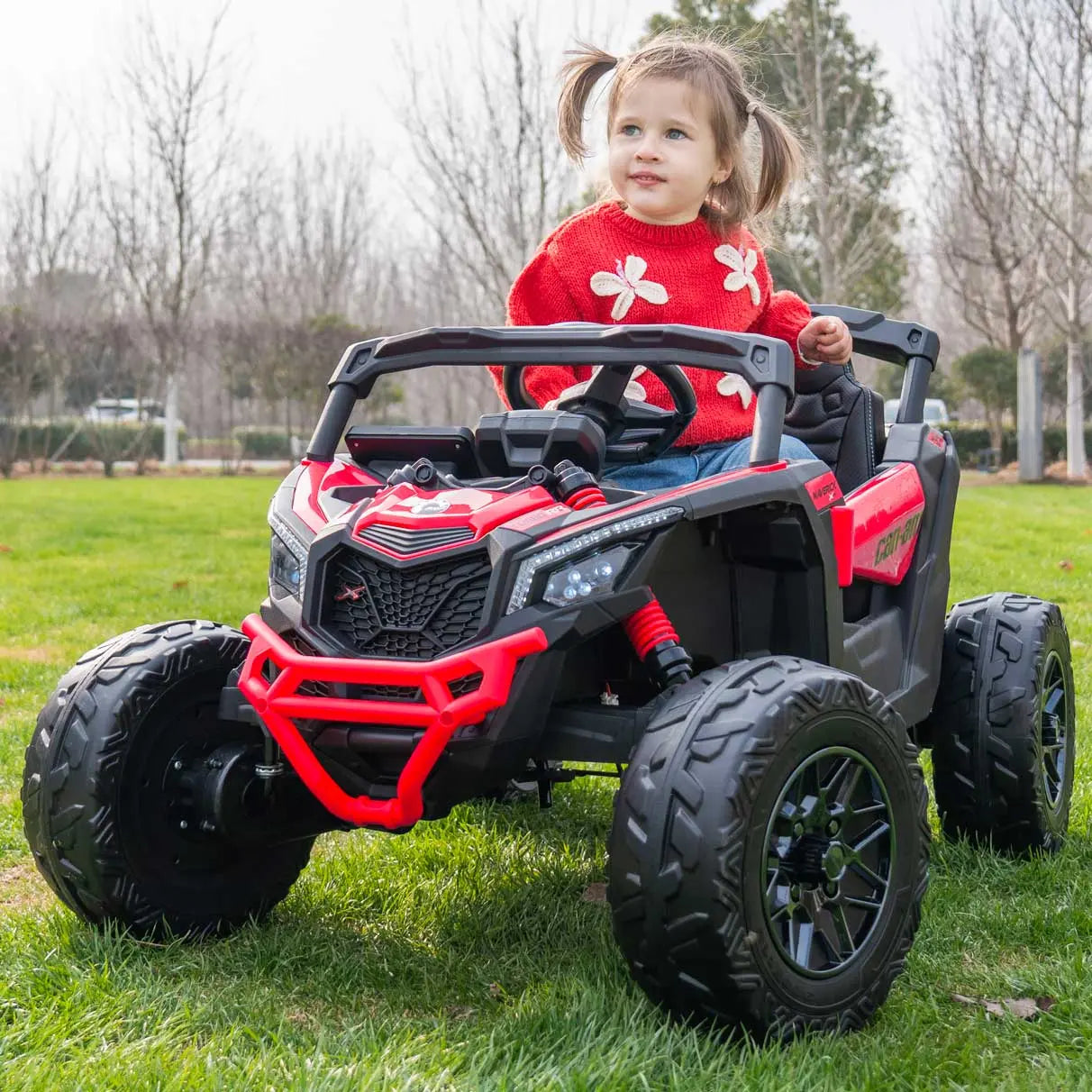 Can-Am Maverick Custom Edition 24V Kids Ride-On UTV Buggy Car | Red