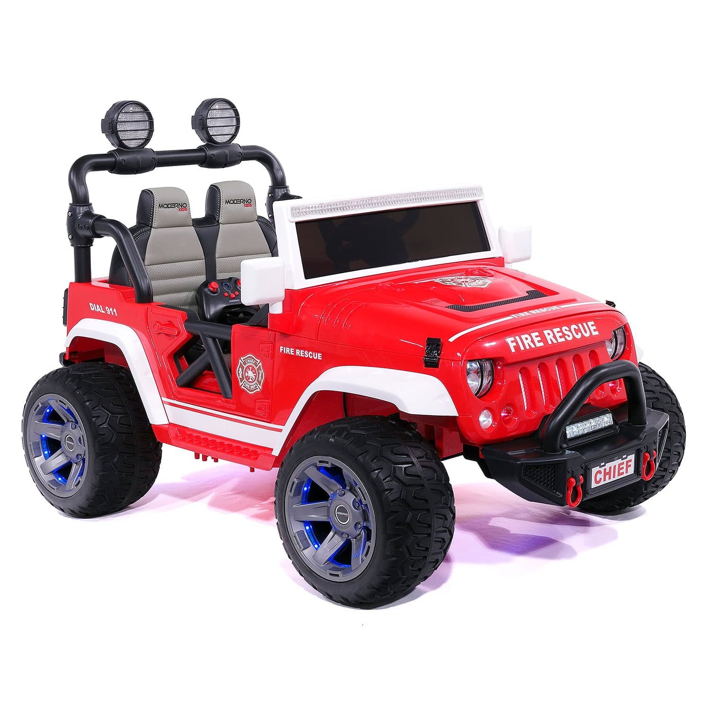 Trail Explorer 24V Kids Ride-On Car Truck with R/C Parental Remote | Fire Rescue
