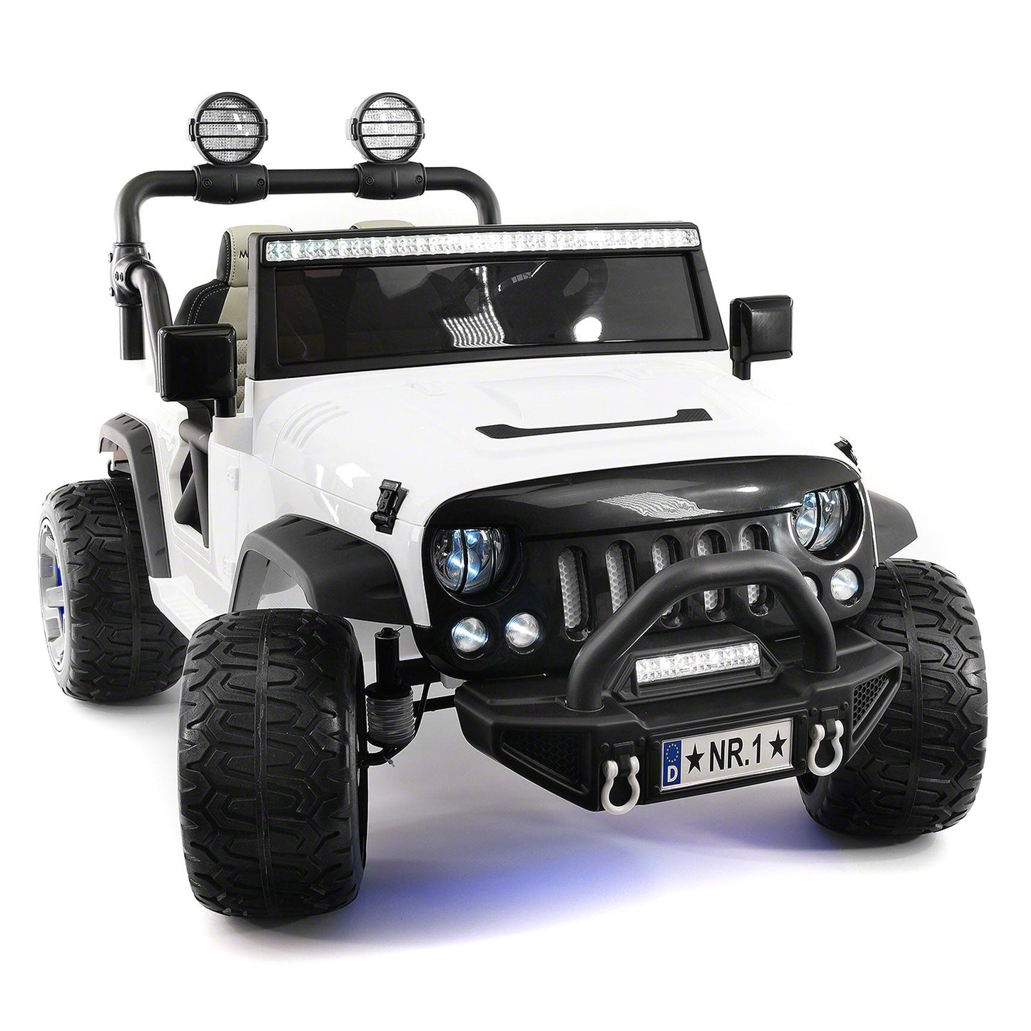 Trail Explorer 24V Kids Ride-On Car Truck with R/C Parental Remote | White