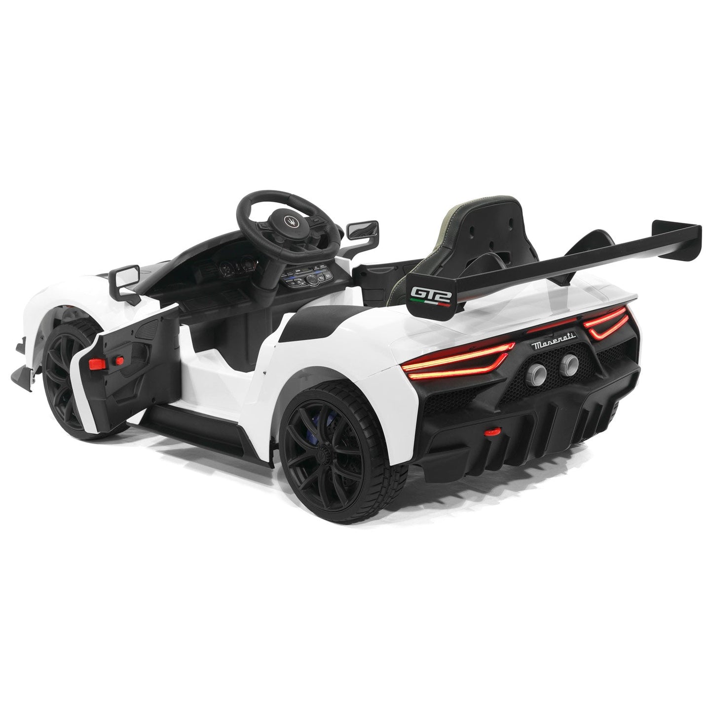 Maserati GT2 24V Kids Ride-On Car with R/C Parental Remote | White