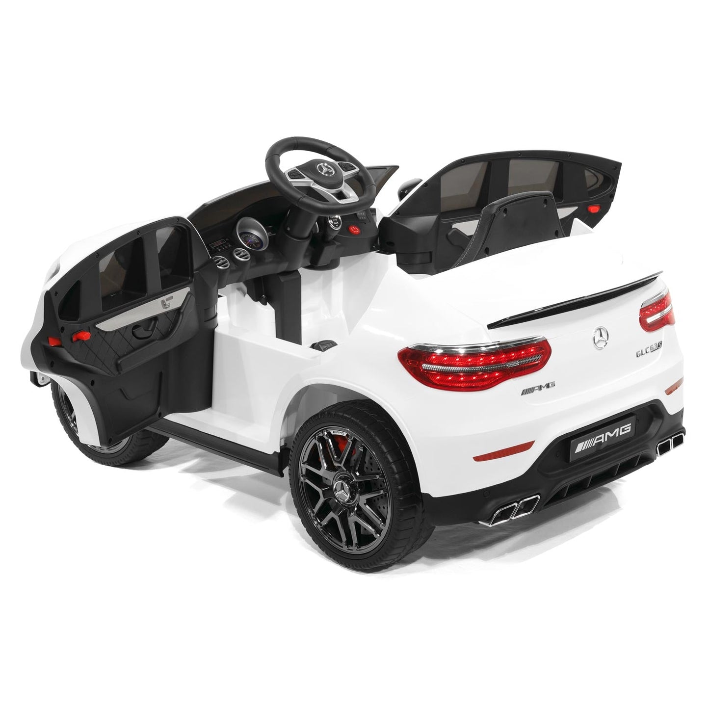 Mercedes AMG GLC 63S 12V 4WD Kids Ride-On Car with R/C Parental Remote | White