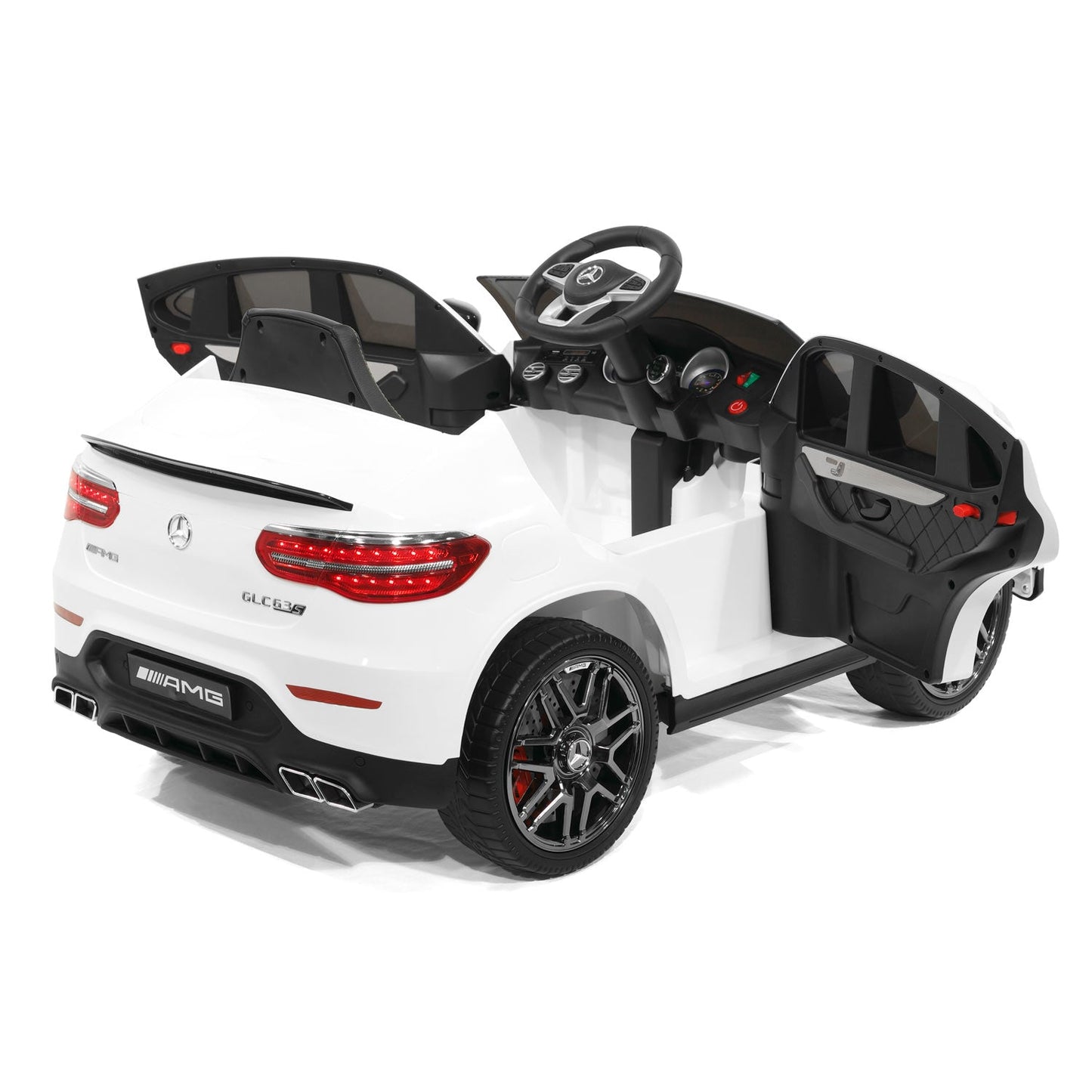 Mercedes AMG GLC 63S 12V 4WD Kids Ride-On Car with R/C Parental Remote | White