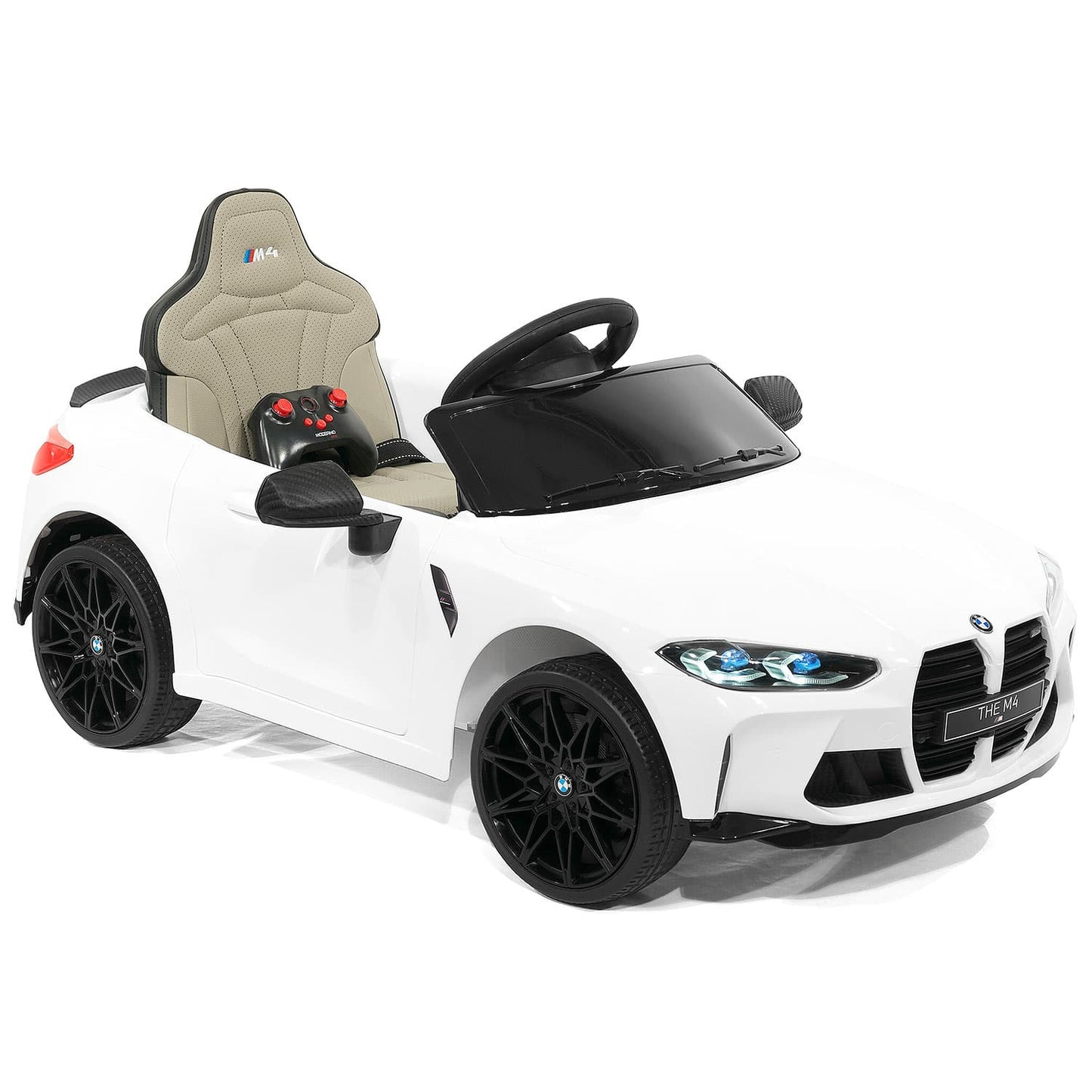 BMW M4 12V Kids Ride-On Car with R/C Parental Remote | White