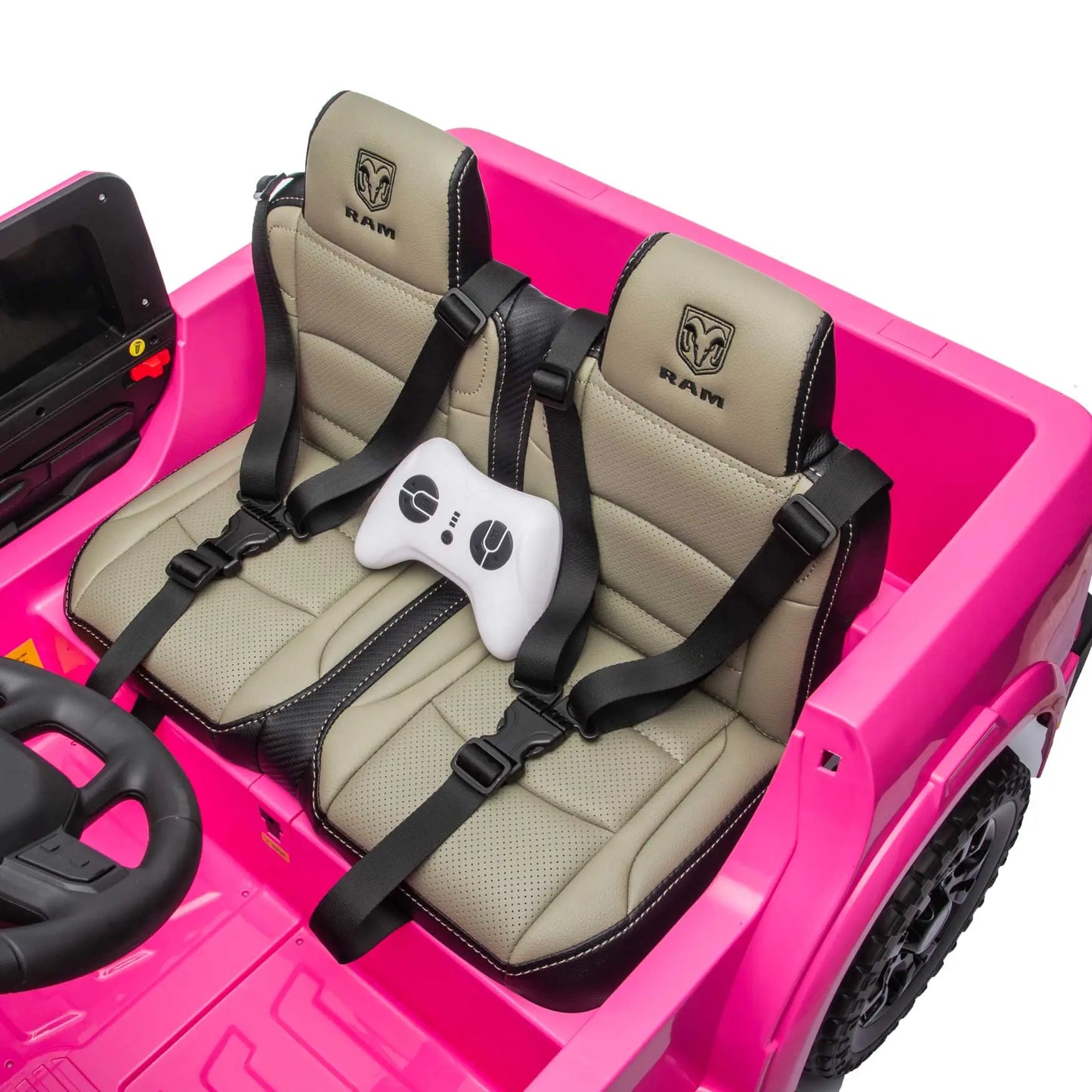 Dodge Ram 2500 Rebel 24V Kids Ride-On Car Truck with R/C Parental Remote | Pink