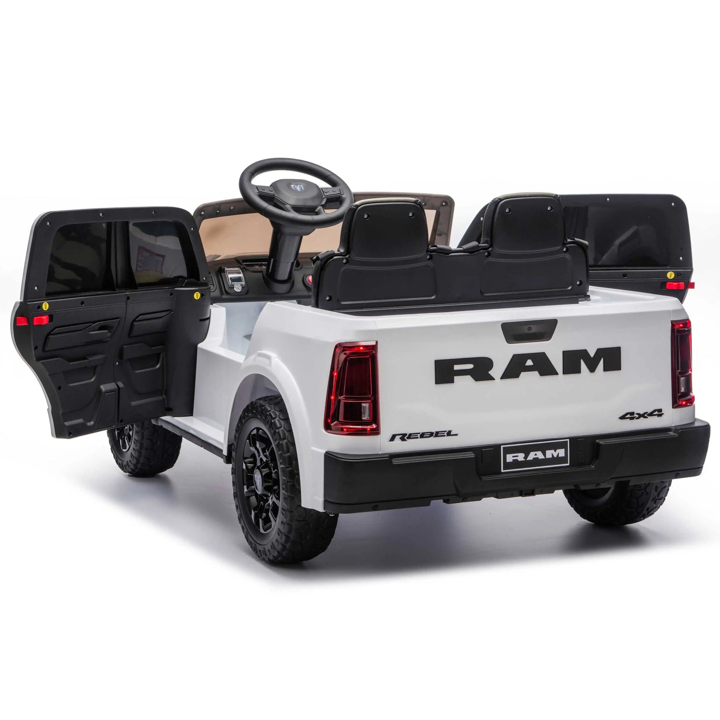 Dodge Ram 2500 Rebel 24V Kids Ride-On Car Truck with R/C Parental Remote | White