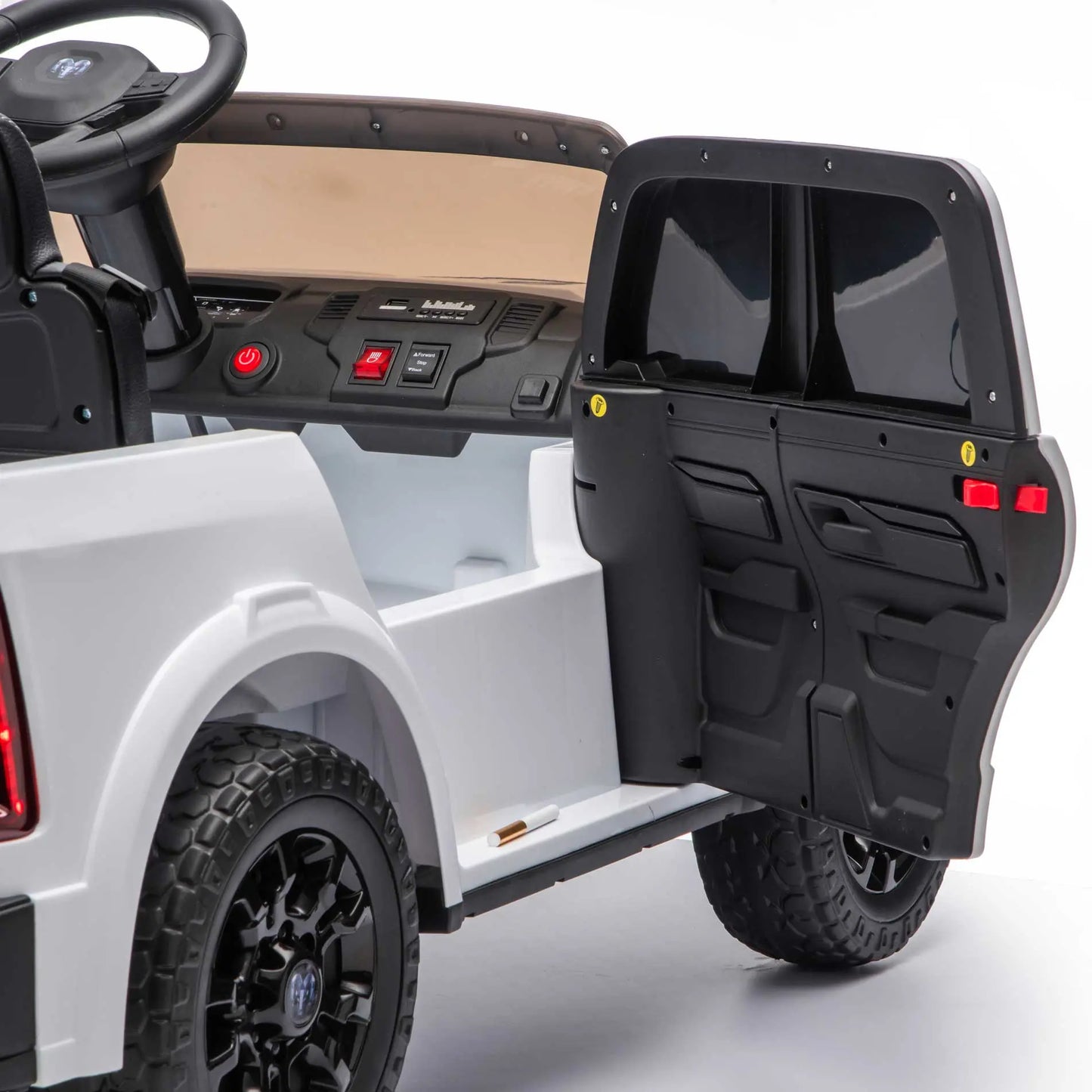 Dodge Ram 2500 Rebel 24V Kids Ride-On Car Truck with R/C Parental Remote | White