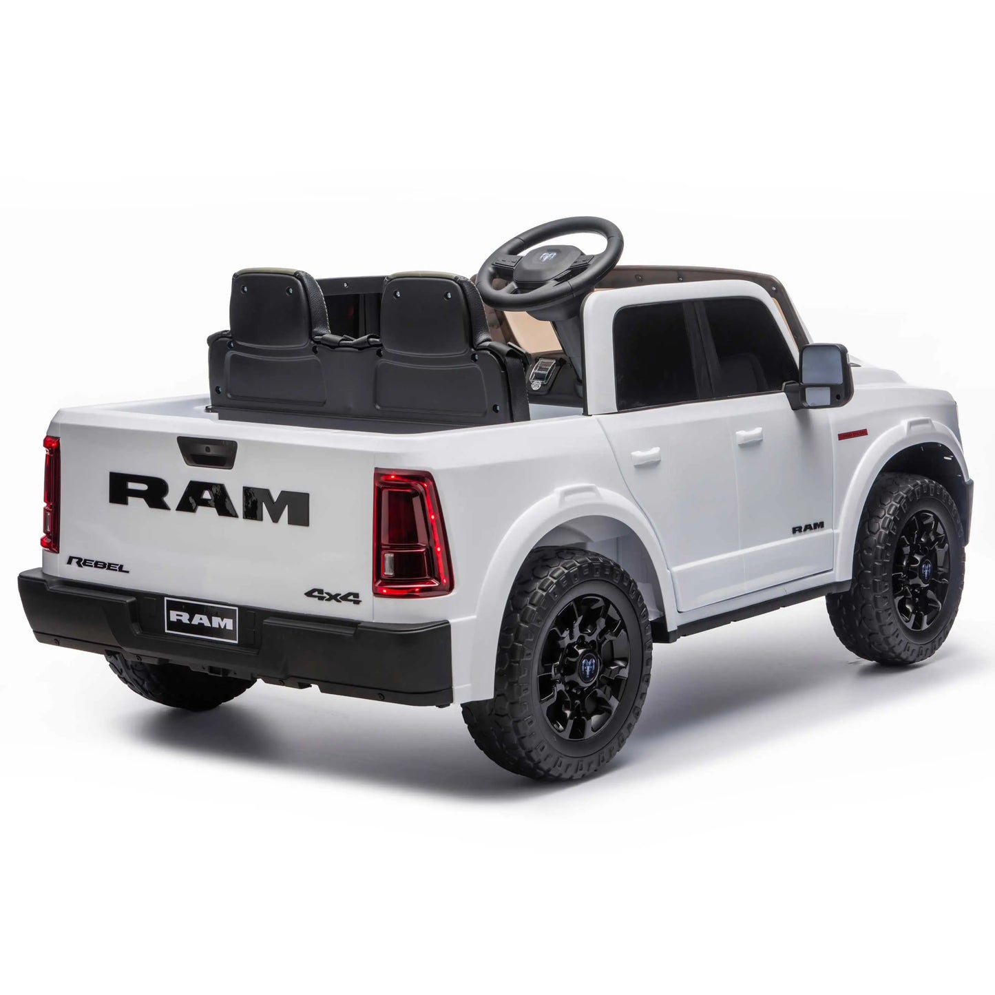 Dodge Ram 2500 Rebel 24V Kids Ride-On Car Truck with R/C Parental Remote | White