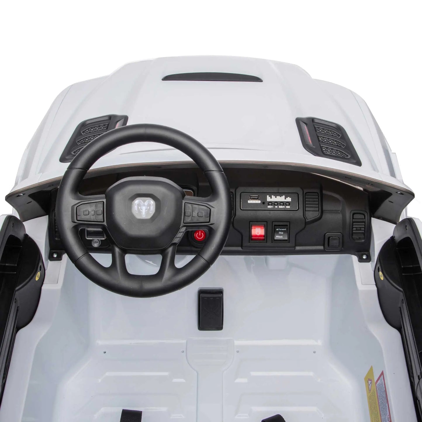 Dodge Ram 2500 Rebel 24V Kids Ride-On Car Truck with R/C Parental Remote | White