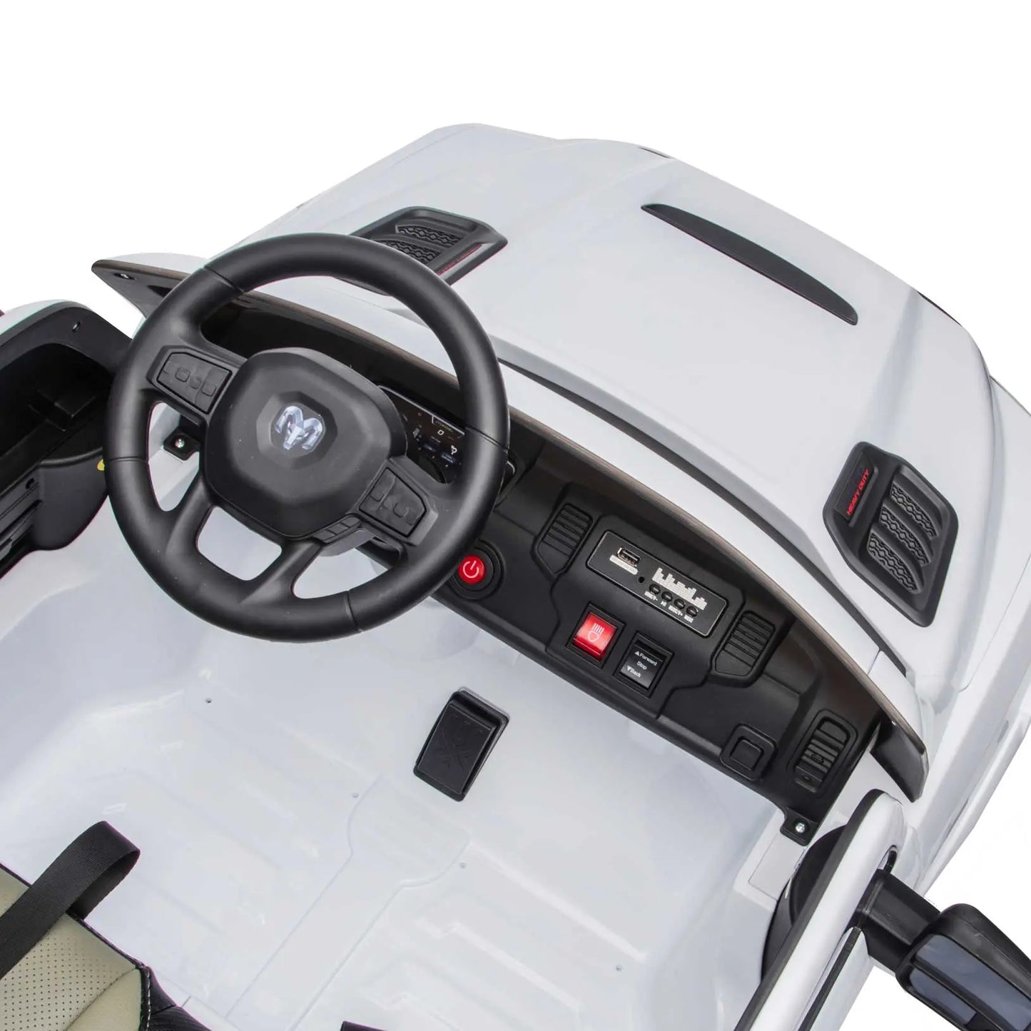 Dodge Ram 2500 Rebel 24V Kids Ride-On Car Truck with R/C Parental Remote | White