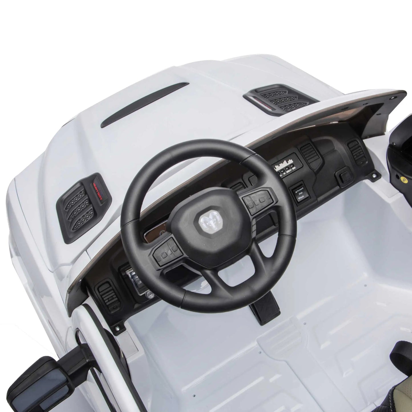 Dodge Ram 2500 Rebel 24V Kids Ride-On Car Truck with R/C Parental Remote | White