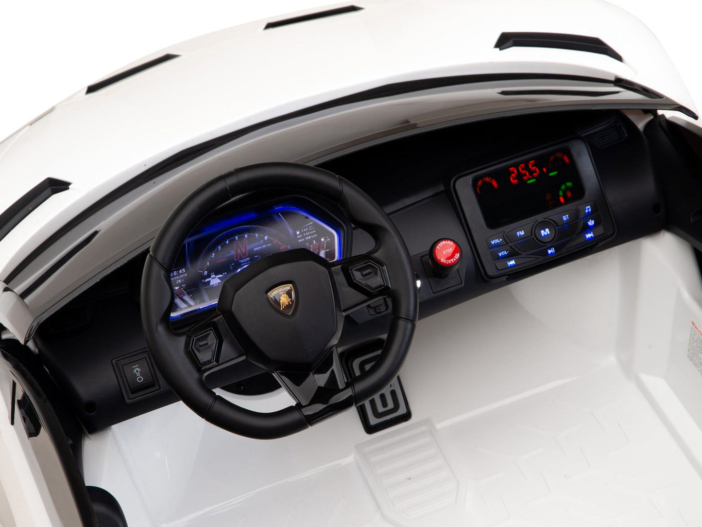 Lamborghini Aventador SVJ Drift Edition 24V Kids Ride-On Car with R/C Parental Remote | White