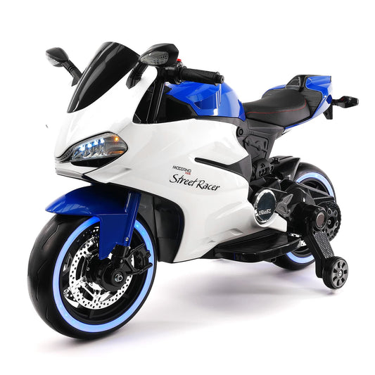 Street Racer 12V Electric Kids Ride-On Motorcycle | Blue