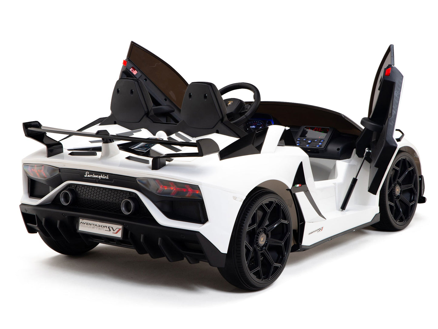 Lamborghini Aventador SVJ Drift Edition 24V Kids Ride-On Car with R/C Parental Remote | White