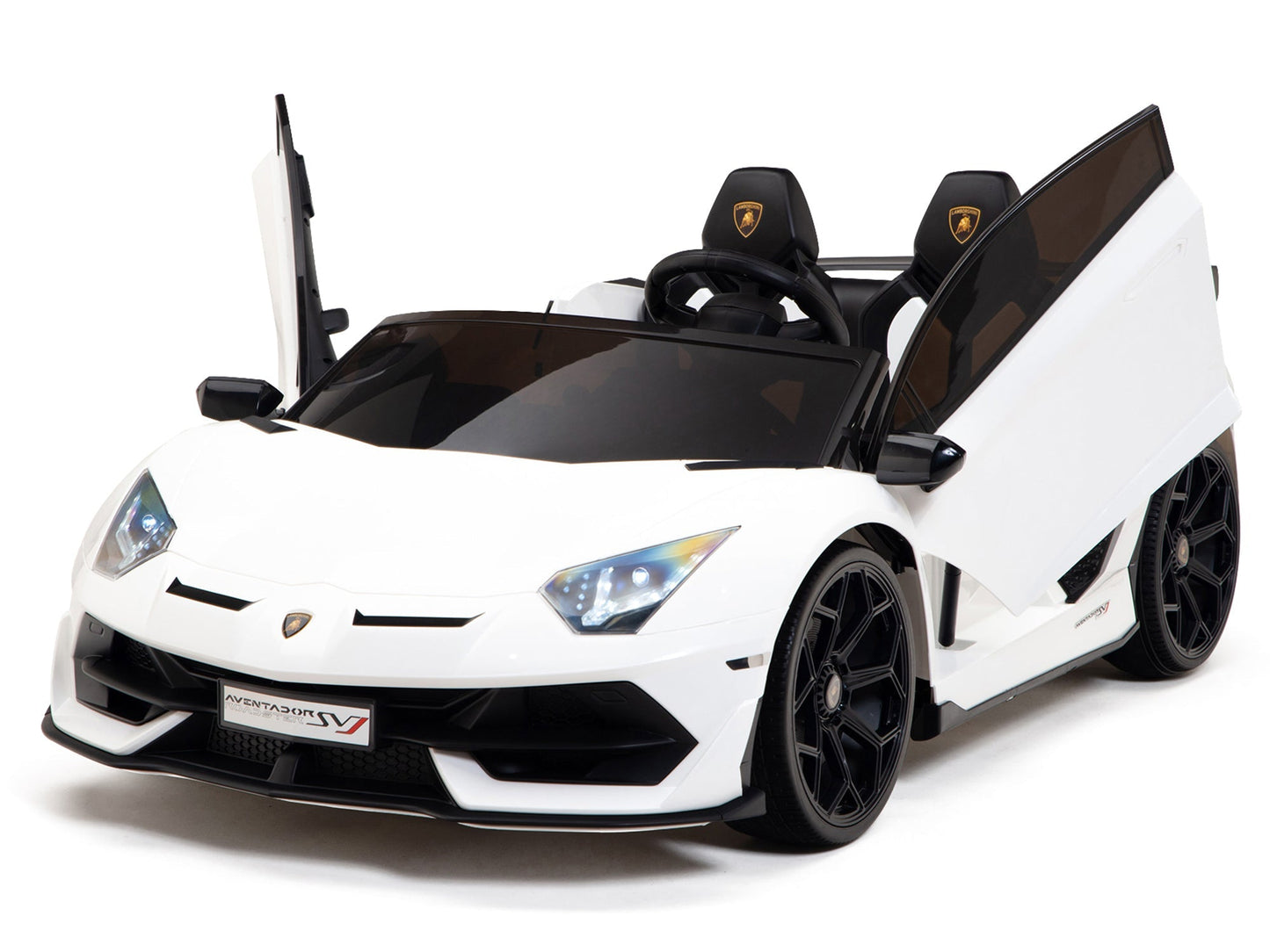 Lamborghini Aventador SVJ Drift Edition 24V Kids Ride-On Car with R/C Parental Remote | White