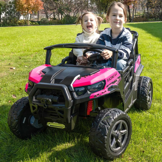 Trail Rider 24V 4WD Kids Ride-On UTV with R/C Parental Remote | Deep Pink