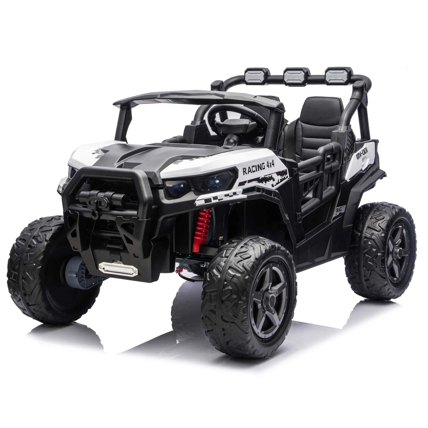 Trail Rider 24V 4WD Kids Ride-On UTV with R/C Parental Remote | White