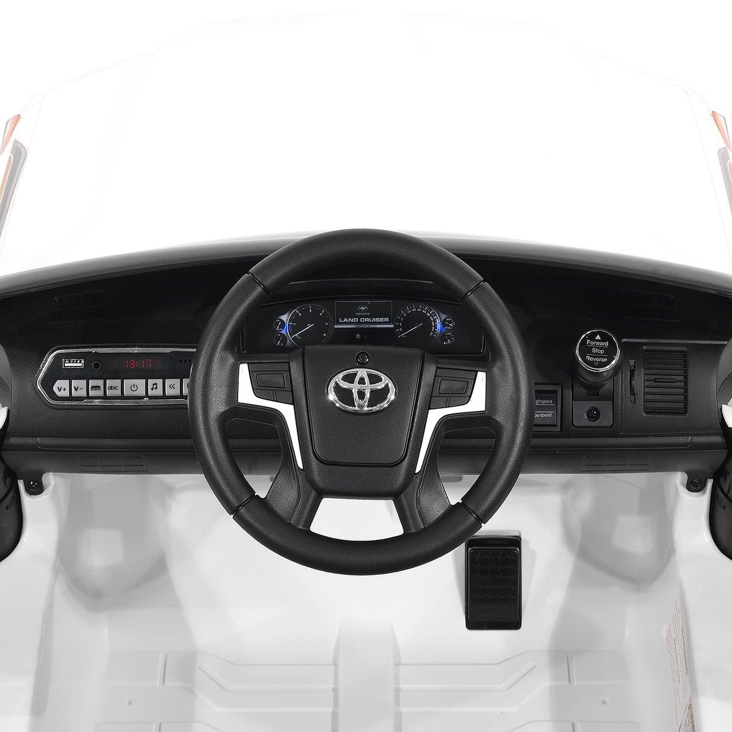 Toyota Land Cruiser 12V Kids Ride-On Car with R/C Parental Remote | White