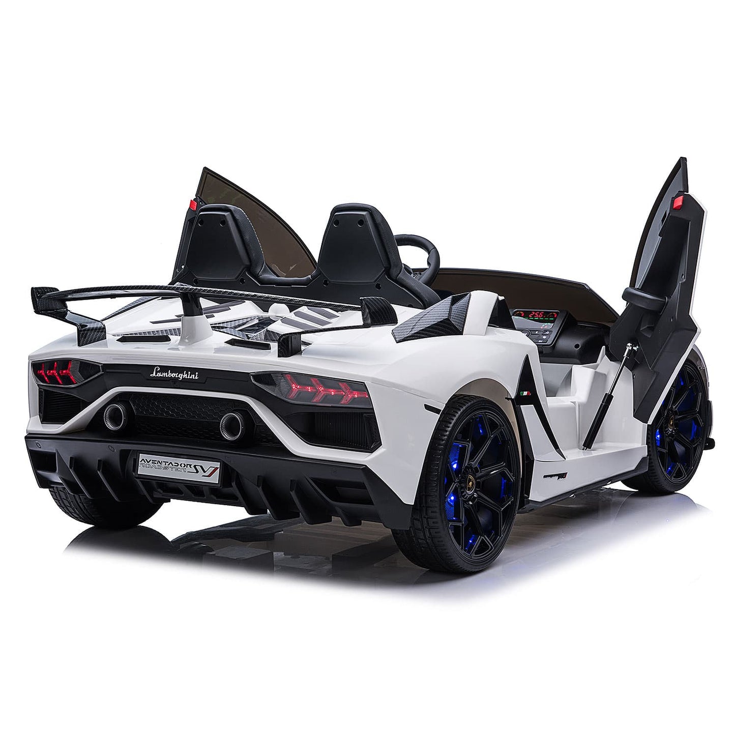 Lamborghini Aventador SVJ 24V Kids Ride-On Car with R/C Parental Remote | White