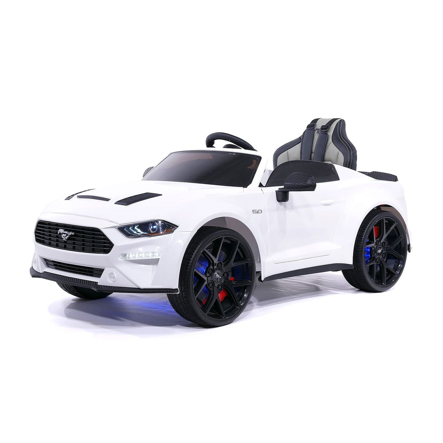 Ford Mustang GT Custom Edition 24V Kids Ride-On Car with R/C Parental Remote | White