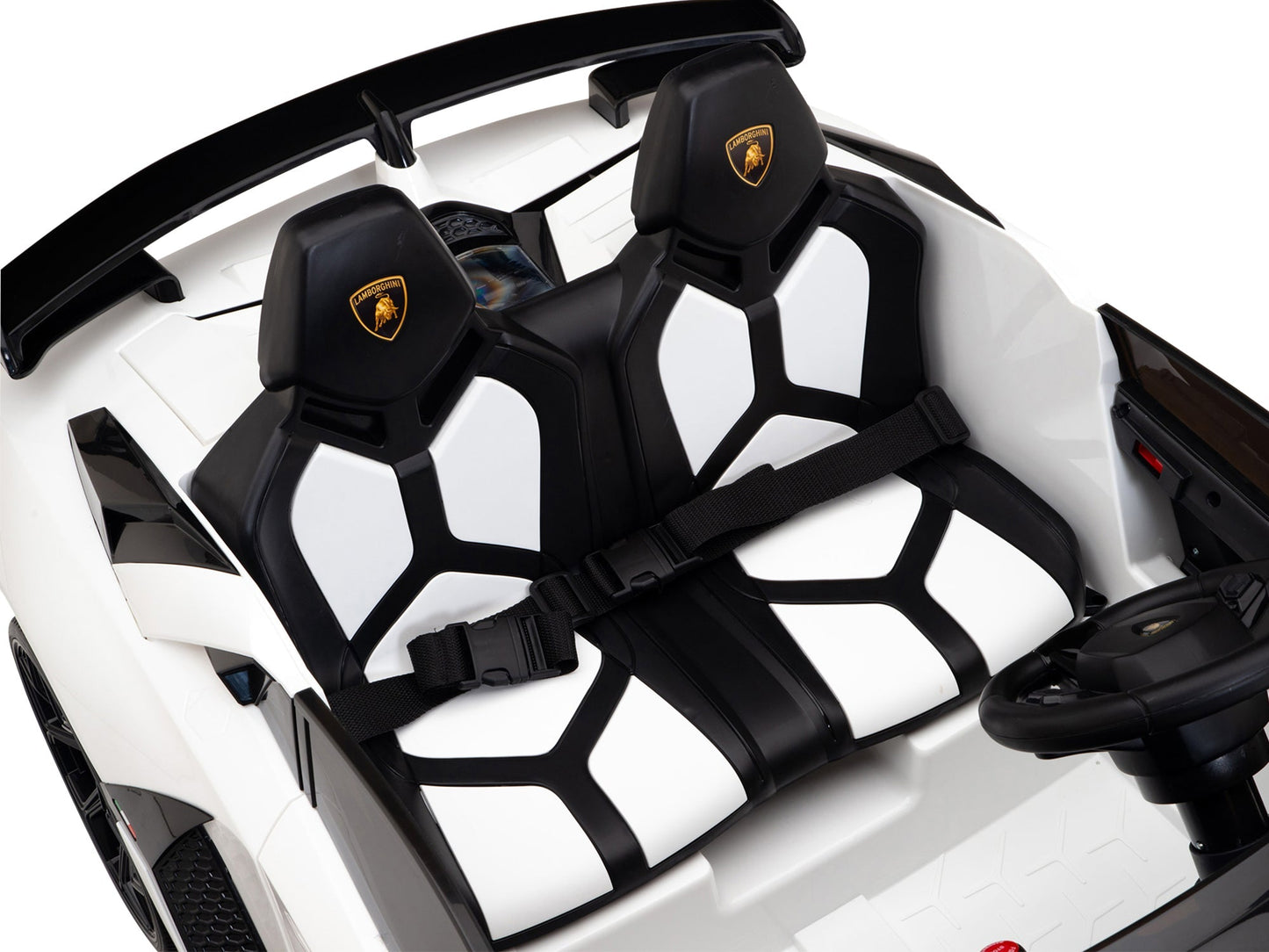 Lamborghini Aventador SVJ Drift Edition 24V Kids Ride-On Car with R/C Parental Remote | White